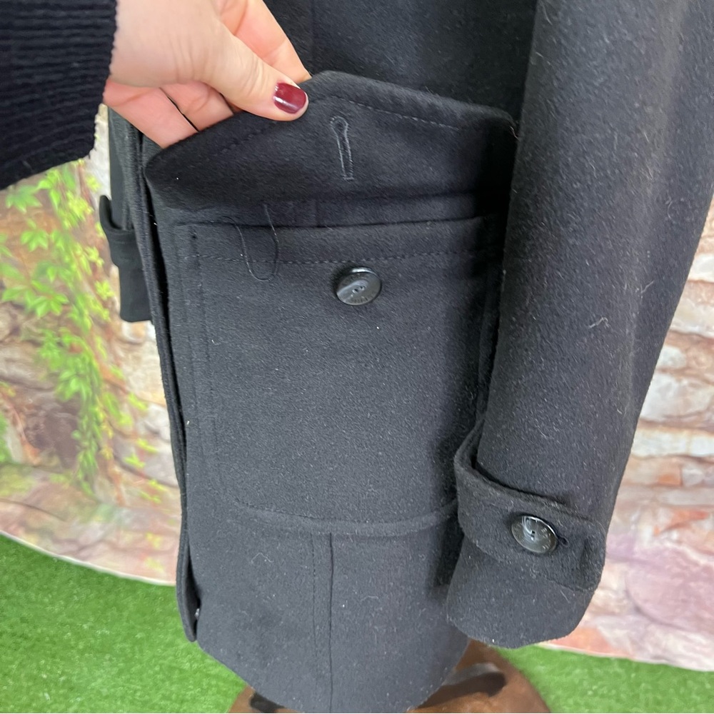 NWT ESPRIT Black Toggle Heritage Style and Zip Closure Wool Blend Pea Coat, 8 - Picture 5 of 14